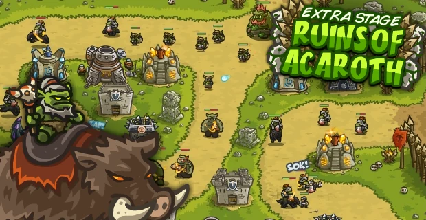 Kingdom Rush artwork showing the Ruins of Acaroth stage, from Armor Games